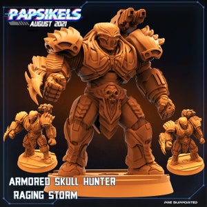 Armored Skull Hunter Raging Storm by Papsikels Great for Cyberpunk, Dark Galaxy the Void (upcoming TT SKirmish game!) and other Scifi TTG