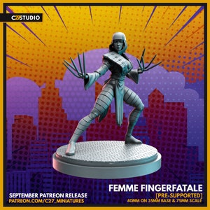 Femme Fingerfatale by C27 Miniatures Great for Crisis Protocol, Superhero RPGs, and other Sci-Fi Tabletop Games