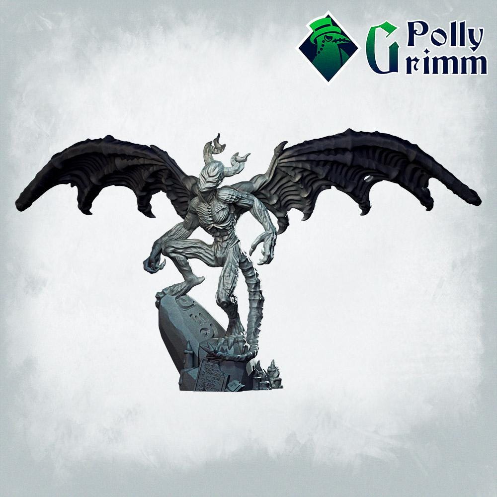 Horror From the Deep. Lovecraft Miniature. Night Gaunt, Faceless Demon ...