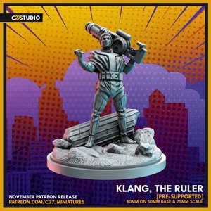 Klang, the Ruler by C27 Miniatures Great for Crisis Protocol, Superhero RPGs, and other Sci-Fi Tabletop Games