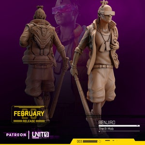 Benjiro - The B Mob from Unit 9 Great for Cyberpunk, Human Interface, Shadowrun, Stargrave, and other Scifi Tabletop Games
