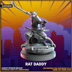 Rat Daddy 40mm on 35mm Base by C27 Miniatures Great for Crisis Protocol, Superhero RPGs, and other Sci-Fi Tabletop Games