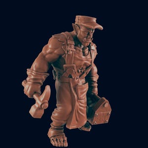 Orc Worker - Bolts and Brimstone by EC3D Designs, Great for AD&D,Cyberpunk,Shadowrun,Stargrave, and other Sci-Fi Tabletop Games