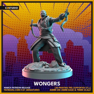 Wongers by C27 Miniatures Great for Crisis Protocol, Superhero RPGs, and other Sci-Fi Tabletop Games