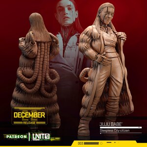 Juju Babe Sleepless City Citizen from Unit 9 Great for Cyberpunk, Human Interface, Shadowrun, and other Scifi Tabletop Game
