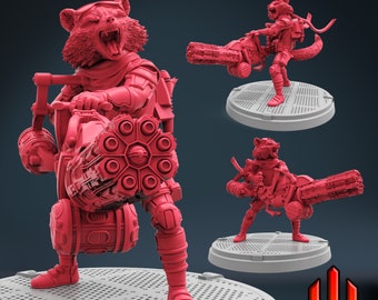 Rocket Squirrel by Trident Studios Great for Crisis Protocol, Superhero RPGs, and other Scifi Tabletop Games
