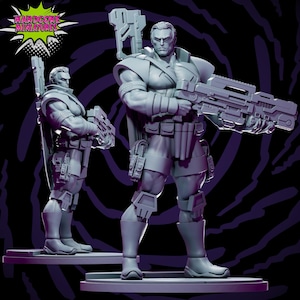 McPunish Face 40mm scale on 35mm base by Hardcore Miniatures Great for Display, Superhero RPGs, and other Tabletop Game