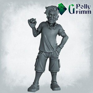 Funny Boy Dealer - Neon Shadows, Cyberpunk Set by Poly Grimm Great for Neon Skies, Shadowrun, Cyberpunk, TORG, and many other RPGs