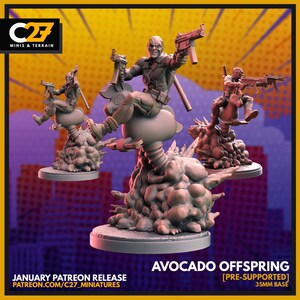 Avocado Offspring by C27 Miniatures Great for Crisis Protocol, Superhero RPGs, and other Sci-Fi Tabletop Games