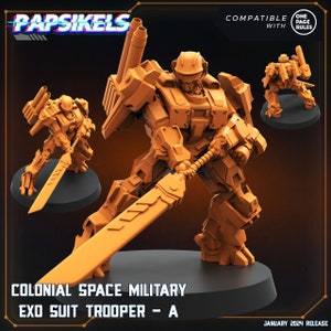 Colonial Space Military Exo Suit Trooper - Dropship Troopers by Papsikels Great for Cyberpunk,Shadowrun, and other Scifi Table Top Games