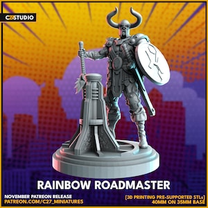 Rainbow Roadmaster 40mm on 35mm Base by C27 Miniatures Great for Crisis Protocol, Superhero RPGs, and other Sci-Fi Tabletop Games