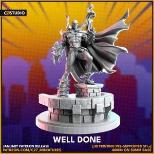Well Done 40mm on 50mm Base by C27 Miniatures Great for Crisis Protocol, Superhero RPGs, and other Sci-Fi Tabletop Games