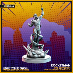 Rocketman by C27 Miniatures Great for Crisis Protocol, Superhero RPGs, and other Sci-Fi Tabletop Games