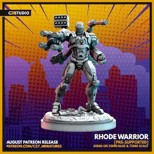 Rhode Warrior by C27 Miniatures Great for Crisis Protocol, Superhero RPGs, and other Sci-Fi Tabletop Games
