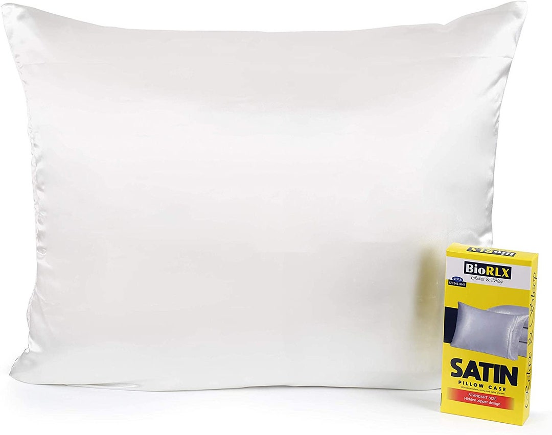 Biorlx Satin White Pillow Case for Hair & Facial Skin to Etsy