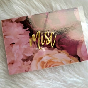 Pink Roses print A7 Cash envelopes Set of 5/Clear back