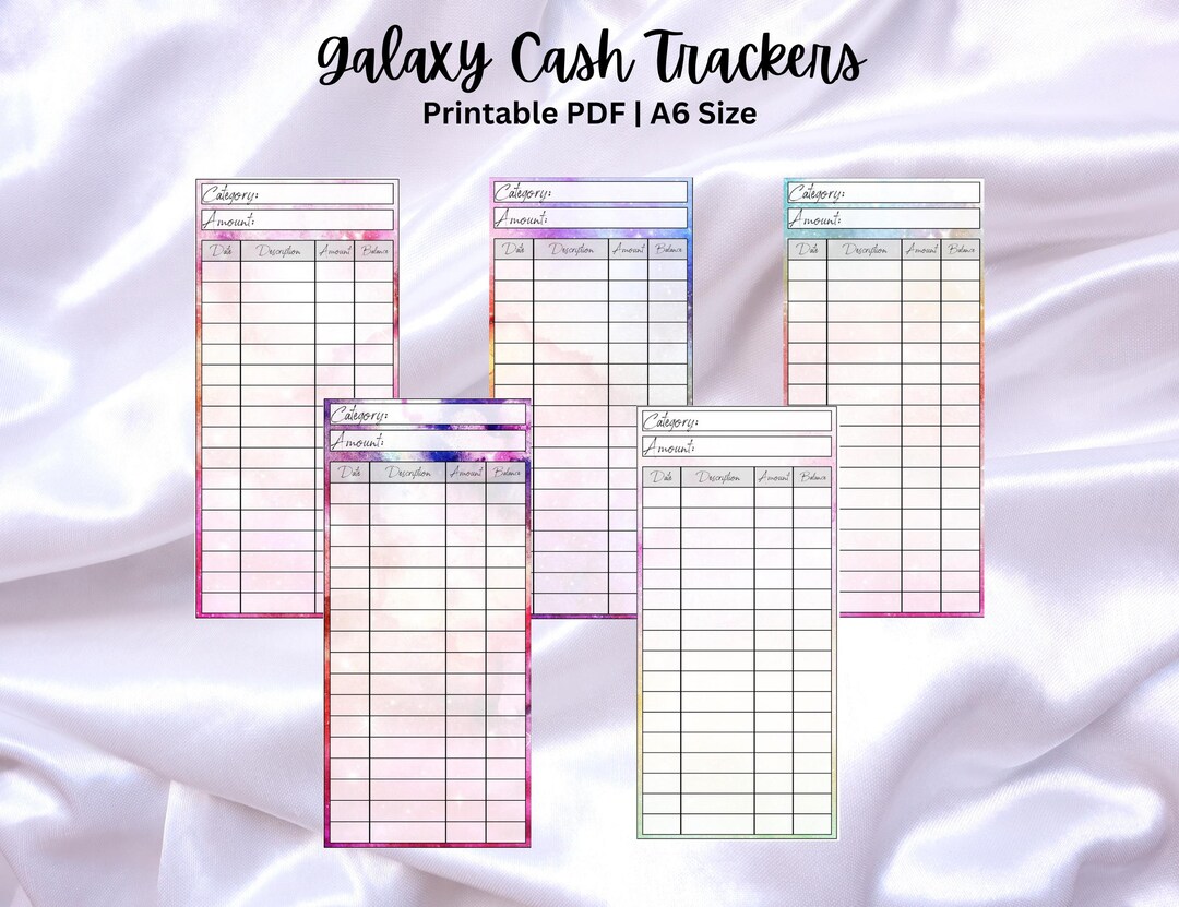 Galaxy Cash Budgeting Tracker: A6 Cash Envelope Insert (digital ...