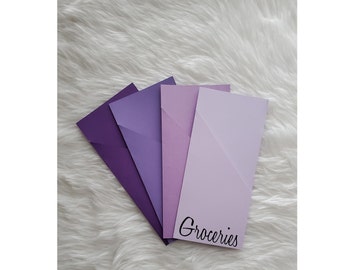 Individual Purple Ombre Cash Envelopes, Peek a boo cash envelopes, Cash Envelope Set