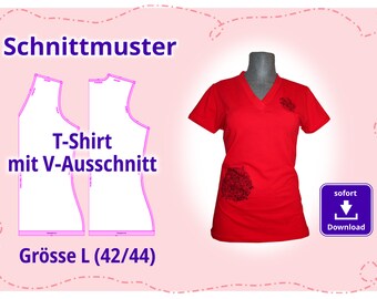 Shirt mit 34 Arm SCHNITTMUSTER Pdf Gr. 34-52 QUICK/&EASY