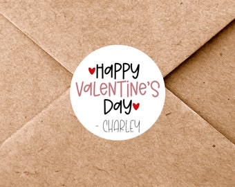 Customizable Valentine's Day Stickers || Happy Valentine's Day Stickers || Valentine's Day Classroom Stickers
