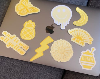 yellow aesthetic stickers etsy