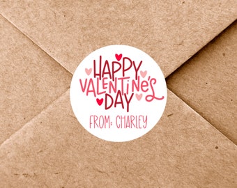 Customizable Valentine's Day Stickers || Happy Valentine's Day Stickers || Valentine's Day Classroom Stickers, Student Stickers