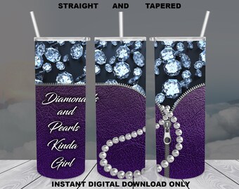 Diamonds and Pearls Tumbler Sublimation Design (PNG Digital Download)