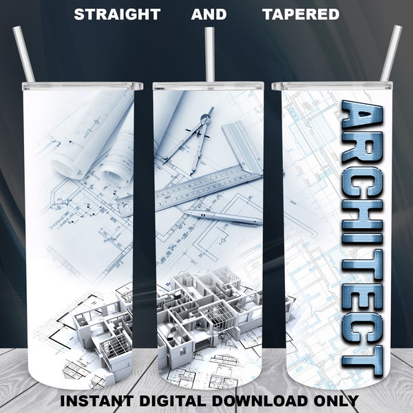 Architect, 20oz Skinny Tumbler, Sublimation Design for Straight/Tapered, PNG File, Digital Download, 300 DPI