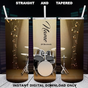 Trommel Set, 20 Unzen Skinny Becher, Sublimationsdesign für Straight/Tapered, PNG Datei, digitaler Download, 300 DPI