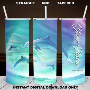 Dauphins, gobelet maigre 20 oz, conception par sublimation pour droit/conique, fichier PNG, téléchargement numérique, 300 DPI