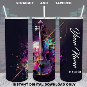 Abstrakt violinmålning, 20oz tumblerdesign (digital PNG-nedladdning)