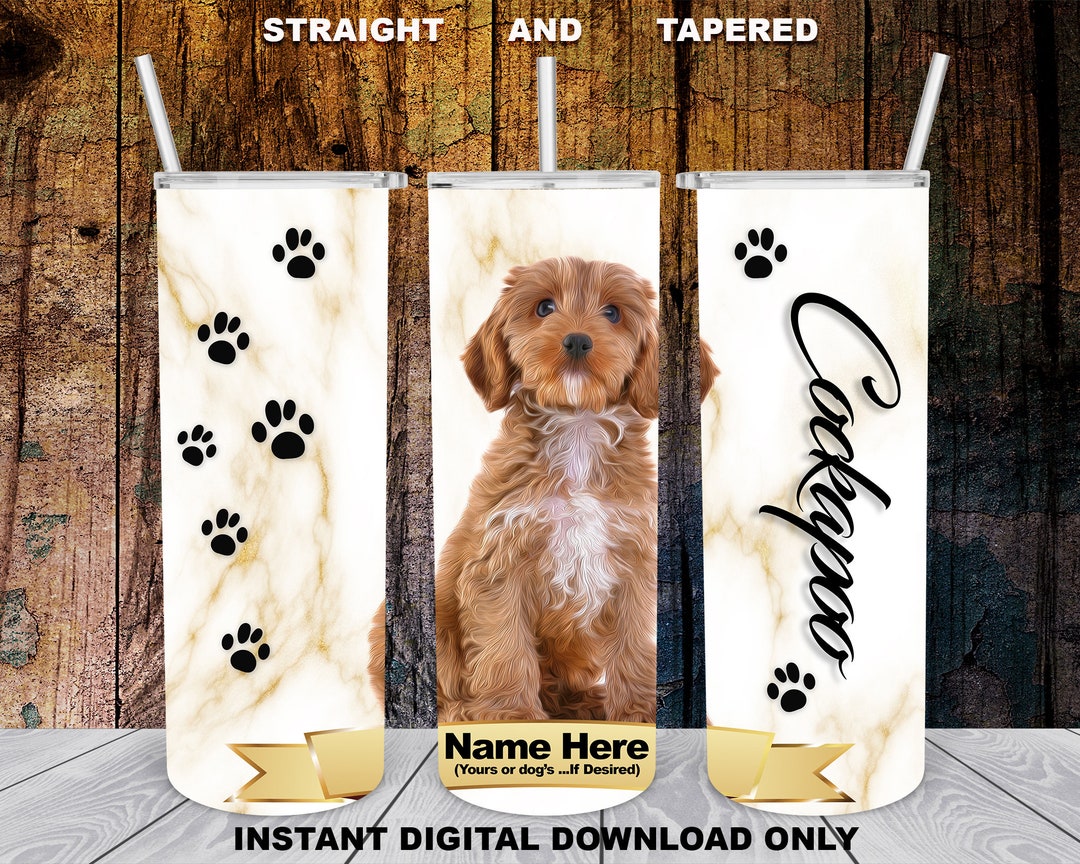 Cockapoo, 20oz Skinny Tumbler, Sublimation Design for Straight/tapered ...