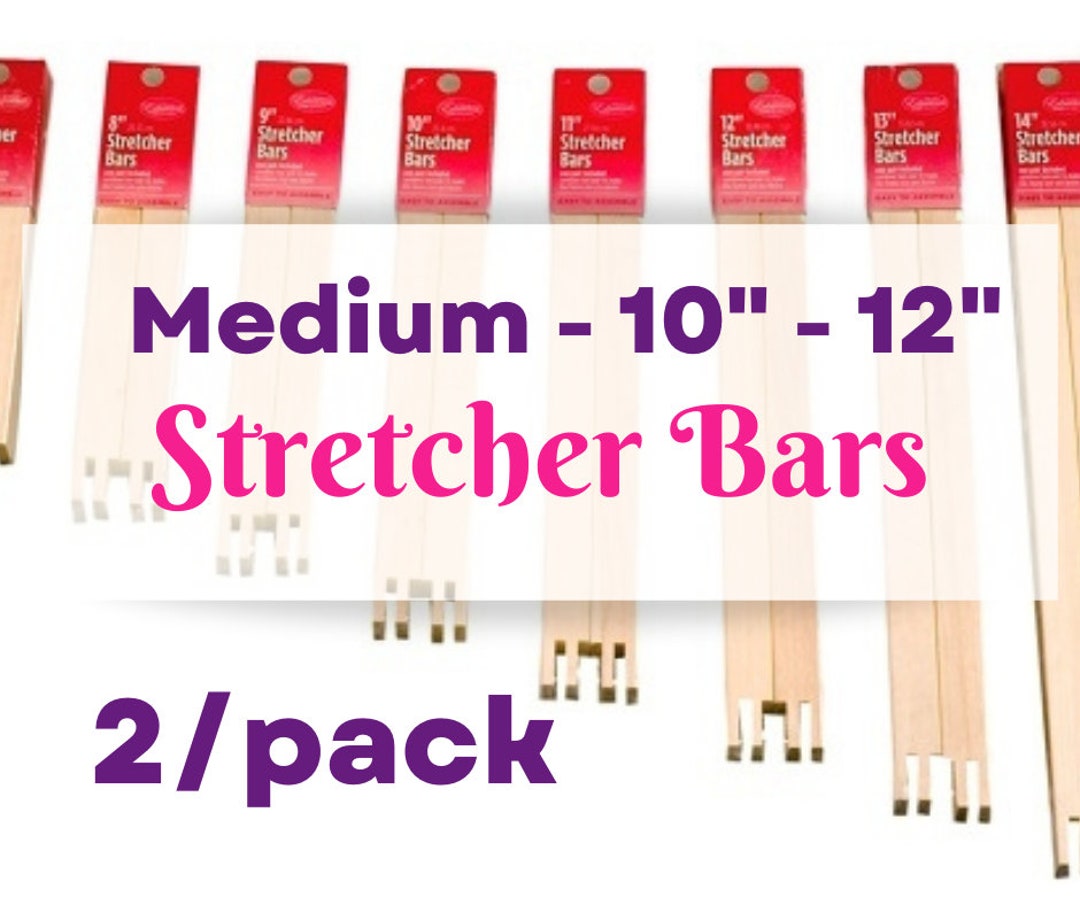 STRETCHER BARS for NEEDLEPOINT Four Bars Plus Tacks. Size Medium 10 12