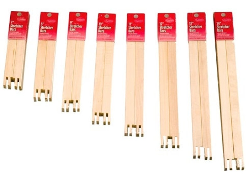 STRETCHER BARS for NEEDLEPOINT Four Bars Plus Tacks. Size Medium 10 12