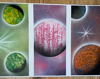 3 Galaxy Spray Paint Art