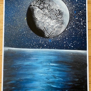 Moon Over Water Spray Paint Art
