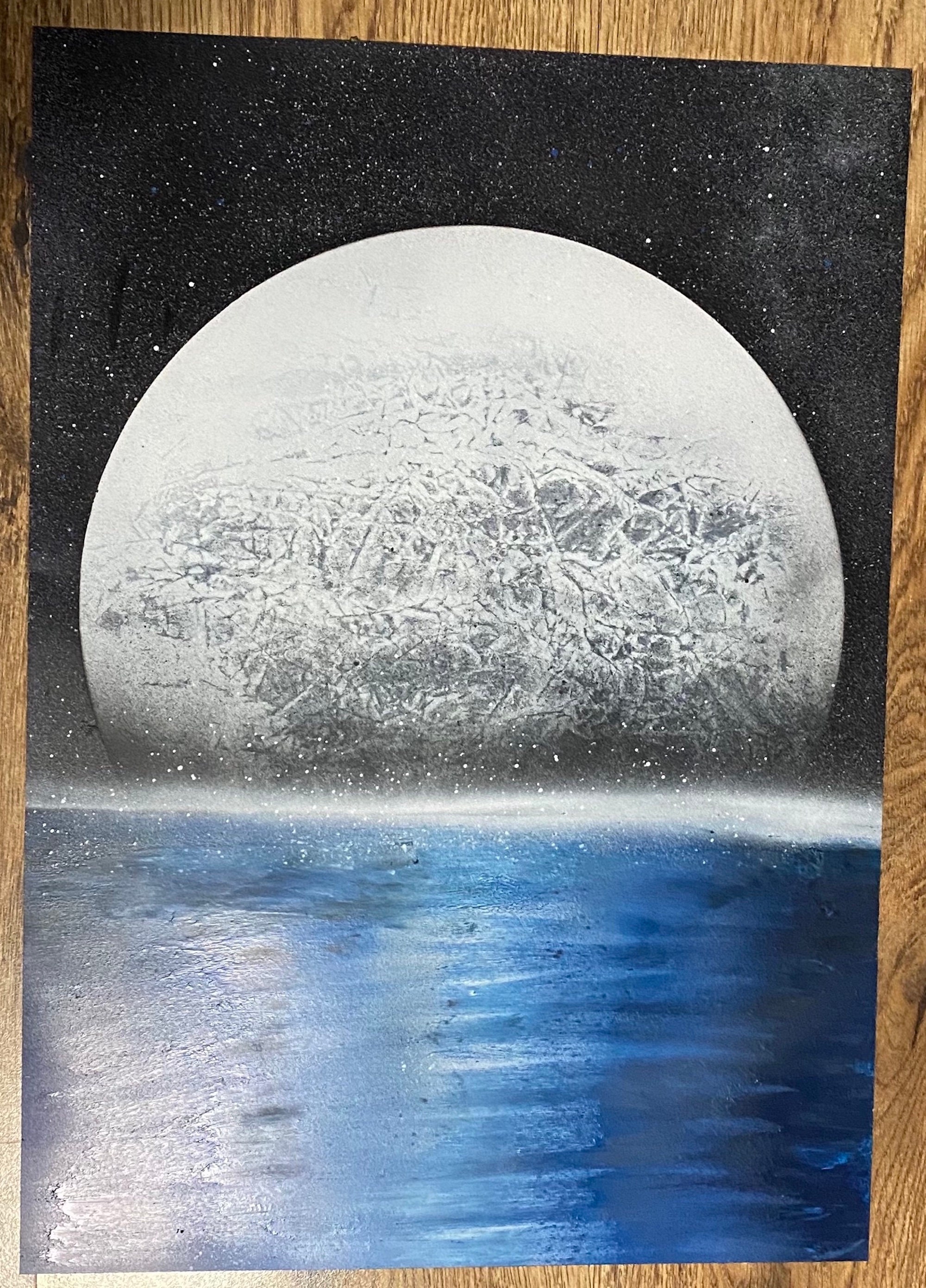 Painting Moon Over Water Spray Paint Art Spray Paint Art & Collectibles
