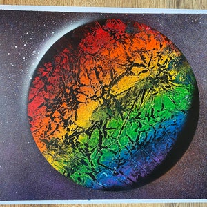 Pride Rainbow Planet Spray Paint Art