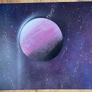Pink Planet Spray Paint Art