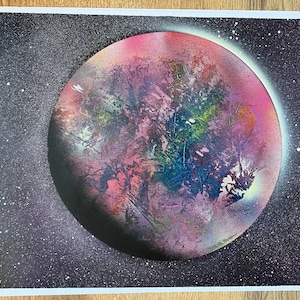 Colourful Planet Spray Paint Art