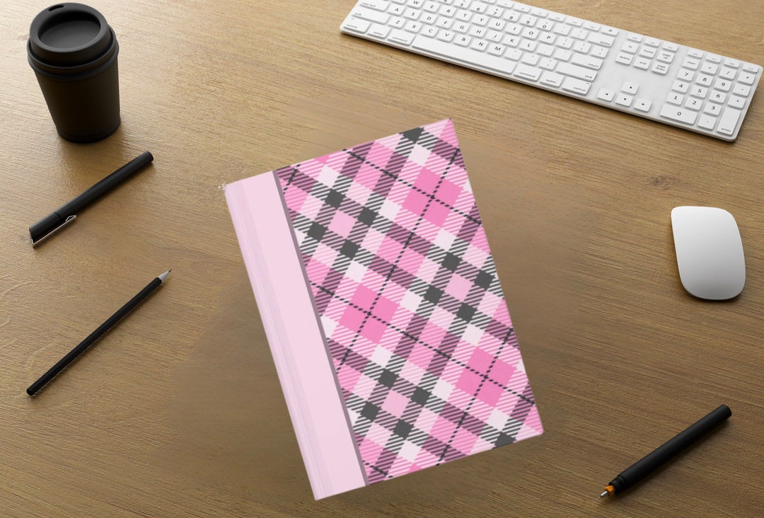 Pink Plaid Journal - Cute Aesthetic Notebook Gift for Her, Stylish ...