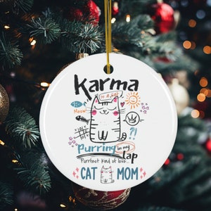 Cat Mom Christmas Lover Ornament, Cat Christmas Ornament, Funny Cat Ornament, Keepsake Gift, Cat Mom Gift, Tree Decor, Cat coworker gift