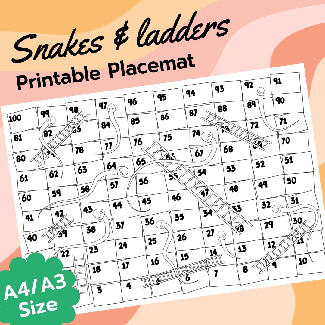 Colour Your Own Snakes & Ladders Game Poster Themed Colouring Activity ...