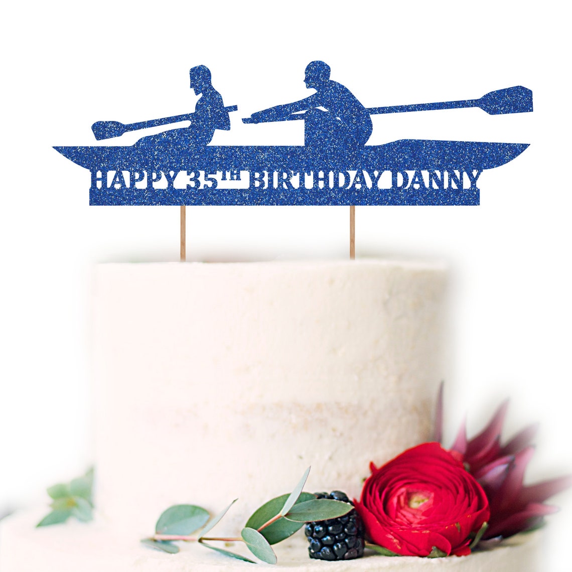 Custom Cake Rower Personalised Rowing Birthday Cake Topper - Elegant Personalised ...