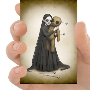 Poupée vaudou ACEO | Carte à collectionner artiste gothique