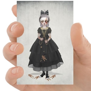 Gothic Girl ACEO – Dunkle Miniatur Kunstkarte