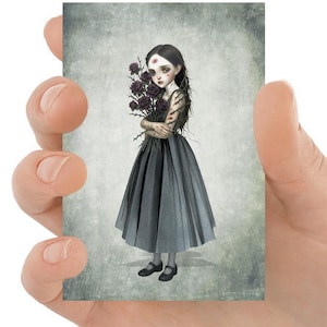 Carte à collectionner artiste ACEO rose gothique