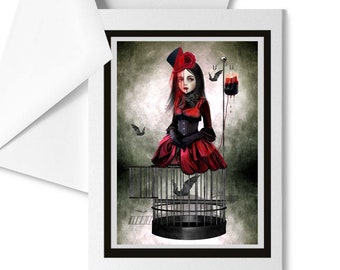 Vampire Goth Art Greeting Card