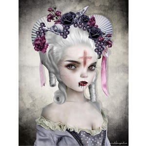 Vampire Art Print – Gothic Wall Decor | Creepy Cute Horror Aesthetic | Dark Fantasy Home Art