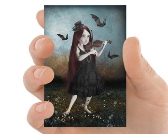 Goth Girl Art ACEO Print - Artist Trading Card